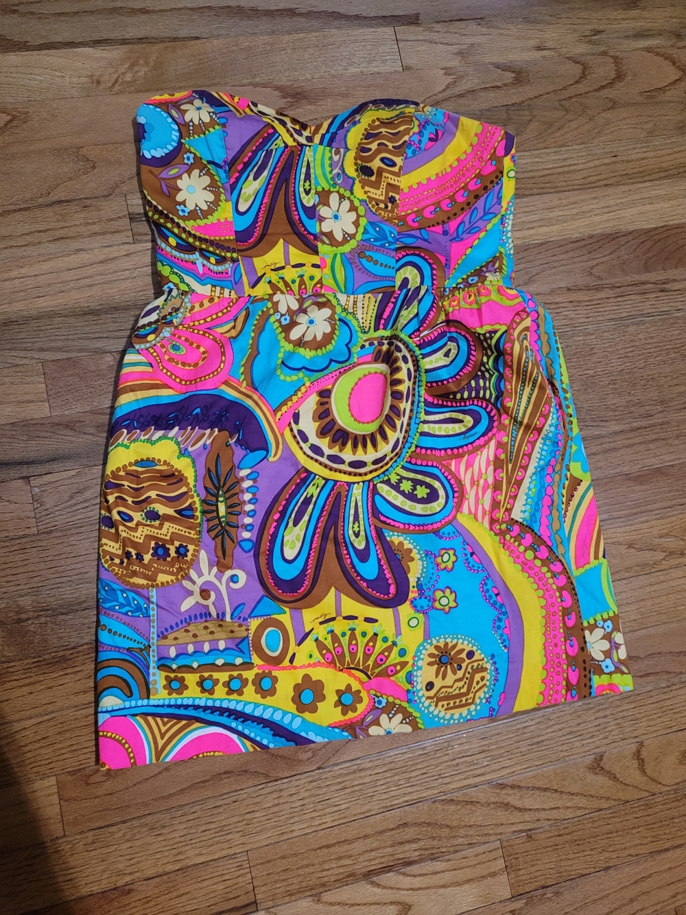 Milly Multi-Color Strapless Mini Dress